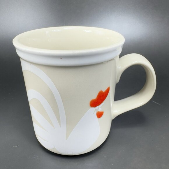Vintage Epoch Rooster And Hen Stoneware Coffee Mug Cup Made In Korea Single Mug - Picture 1 of 11